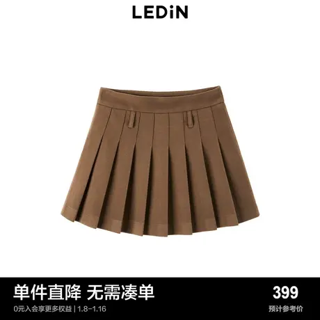 【商场同款】乐町学院百褶裙女冬季新款修身短裙C2GED4503图片