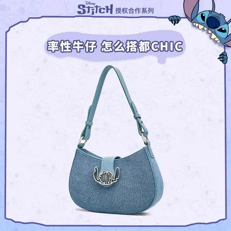 【直播专属】天美意2023新史迪奇联名牛仔腋下包单肩包X2782CW3图片