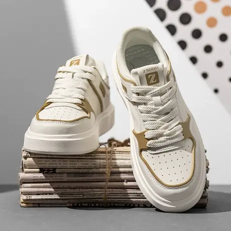 莆田男鞋春秋季潮流百搭板鞋男士真皮2024年新款运动休闲小白潮鞋图片