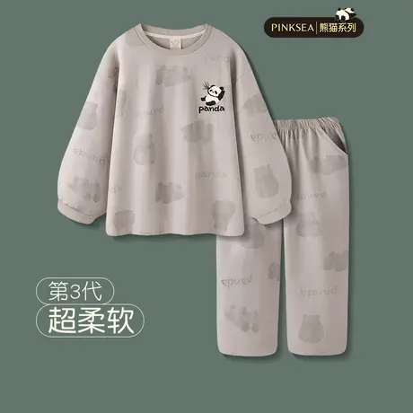 男士睡衣春秋款大码透气纯棉长袖套装宽松可外穿新款熊猫家居服男商品大图