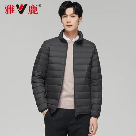 雅鹿轻薄款羽绒服男士短款立领2024新款秋冬季超薄款轻便运动外套商品大图