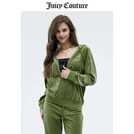 Juicy Couture橘滋外套女春季新款美式运动轻奢满钻天鹅绒夹克商品大图