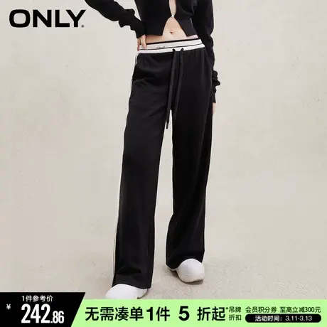 ONLY冬季休闲简约通勤高腰直筒裤休闲裤女商品大图