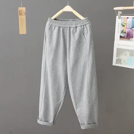 欧货时尚灰色裤子夏季休闲卫裤女2023夏装新款宽松百搭运动长裤潮图片