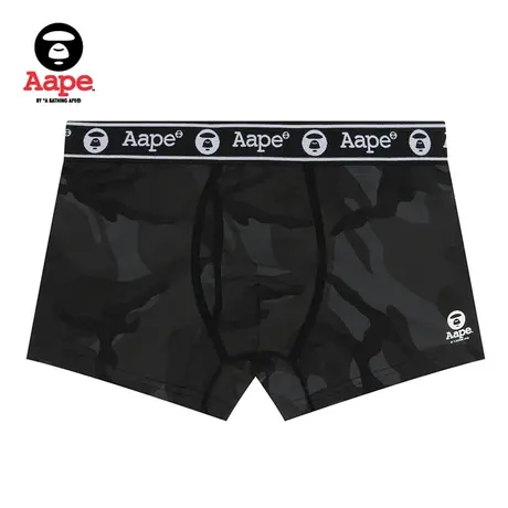 Aape旗舰店配饰迷彩配色舒适宽松紧带四角平脚内裤4014XXJ图片