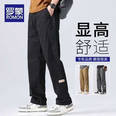 罗蒙男士工装裤男2023新款夏季薄款潮流男裤宽松直筒休闲裤子男款图片