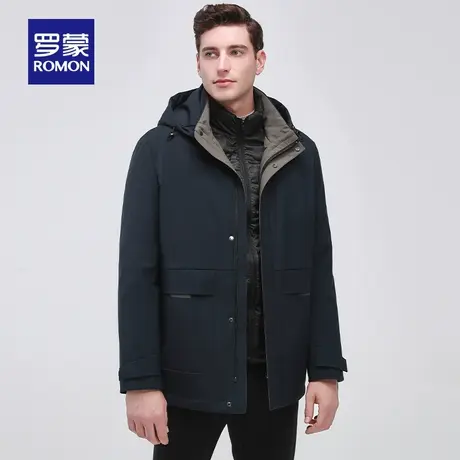 【可脱卸内胆】罗蒙秋冬季新款商务休闲羽绒服男防风保暖连帽外套图片