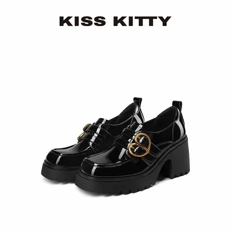 KISSKITTY厚底玛丽珍女鞋法式jk小皮鞋女粗跟洛丽塔增高显瘦单鞋商品大图