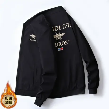 男士外套2023年秋冬季新款夹克韩版潮流帅气加绒加厚休闲棒球衣服商品大图