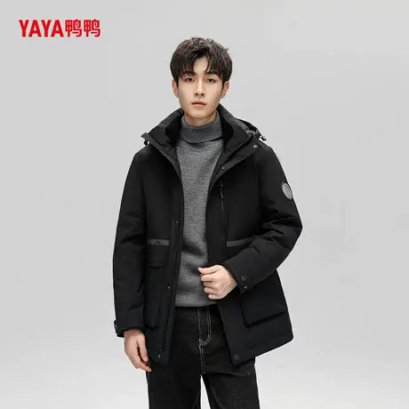 YAYA鸭鸭2025新款鹅绒羽绒服男中长款时尚工装商务百搭保暖外套冬图片
