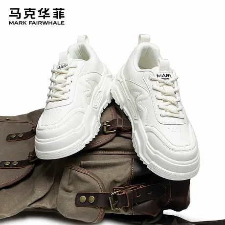 马克华菲鞋子男鞋2025新款夏季增高小白鞋男款运动休闲真皮板鞋男图片