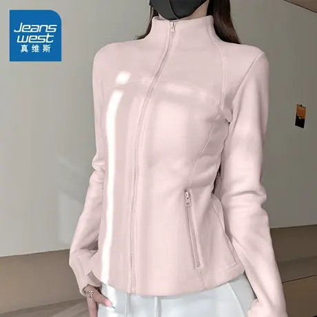 KMV真维斯双面绒修身保暖外套女2025新款冬加绒加厚开衫显瘦上衣商品大图