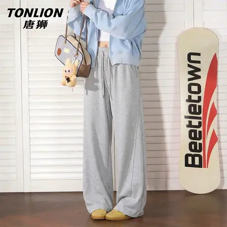 唐狮官方窄版香蕉裤女款2026新款春秋款宽松直筒休闲运动阔腿裤VB商品大图