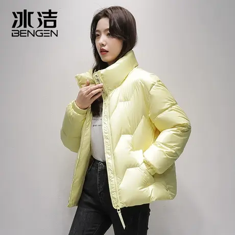冰洁鹅绒羽绒服女短款2023冬季新款立领宽松小个子轻薄保暖外套HN商品大图
