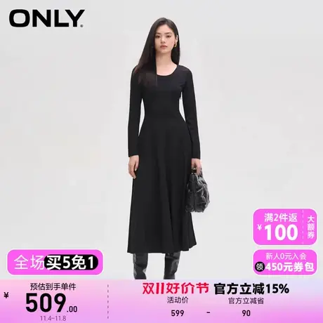 【买4免1】【上新】ONLY奥莱时尚甜美收腰伞裙中长款连衣裙女图片