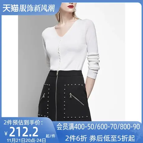 欧洲站温柔风修身显瘦百搭毛衣女秋2022新款套头长袖V领打底上衣商品大图