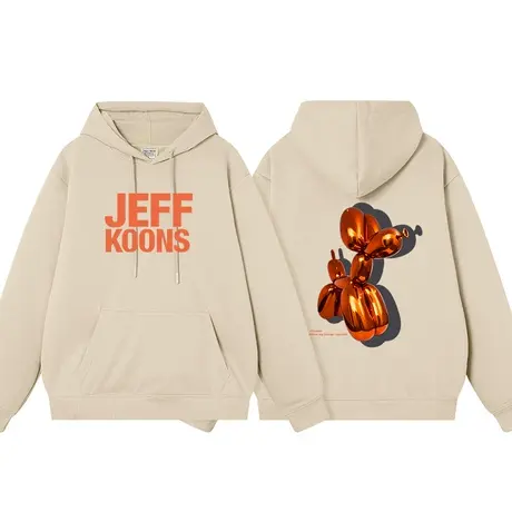 秀洛气球狗气球兔子周边衣服jeef koons秋冬加绒卫衣男女连帽外衣商品大图