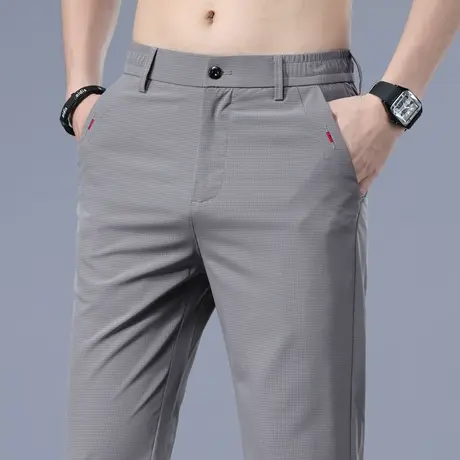 夏季薄款冰丝商务西裤男士高端直筒宽松休闲裤子男裤2023新款西装商品大图