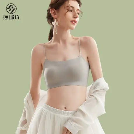 无痕内衣女夏季小吊带背心运动文胸细肩带美背裹胸薄款防走光抹胸商品大图