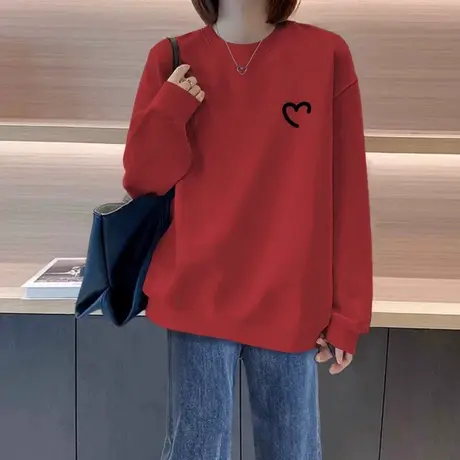 卫衣女2024新款美式复古oversize秋冬爆款宽松慵懒风加绒加厚上衣商品大图