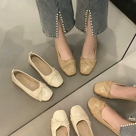 玛丽珍晚晚风温柔软底瓢鞋单鞋2024年春季奶奶百搭平底豆豆女鞋子商品大图