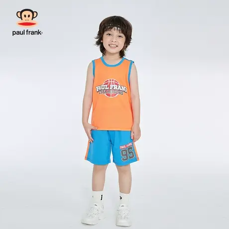 大嘴猴童装男童夏装背心套装2023新款洋气儿童夏季无袖短裤两件套商品大图
