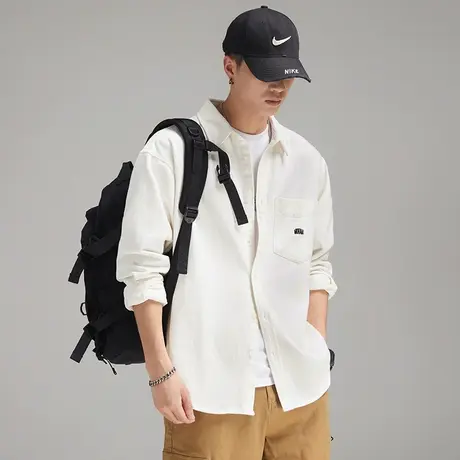 Modi Nick/摩帝尼克重磅磨毛复古水洗工艺男士开衫外套休闲男衬衫图片