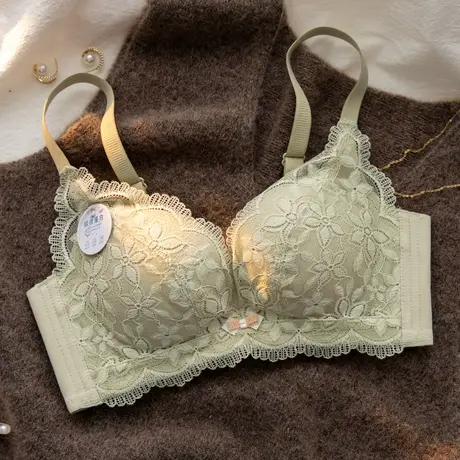 内衣夏季薄款女胸罩小胸聚拢不空杯收副乳调整型无钢圈文胸套装图片