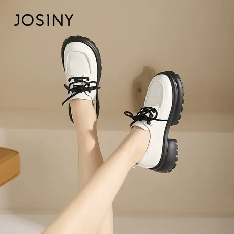 Josiny/卓诗尼乐福鞋2023秋季新款厚底百搭学生JK制服配裙子单鞋商品大图