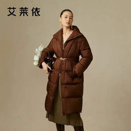 [新品]艾莱依国风羽绒服女2023新款长款可翻可立领设计保暖外套冬商品大图