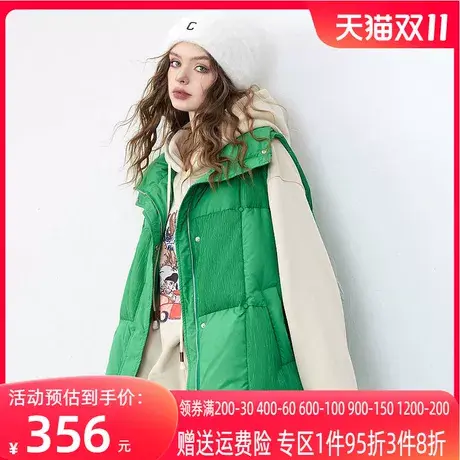 妖精的口袋宽松羽绒马甲女2023冬季新款小个子宽松多巴胺无袖上衣图片