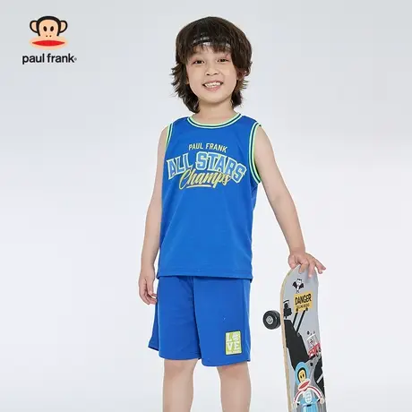 大嘴猴童装男童背心夏季儿童篮球服男孩无袖透气T恤短裤运动套装商品大图