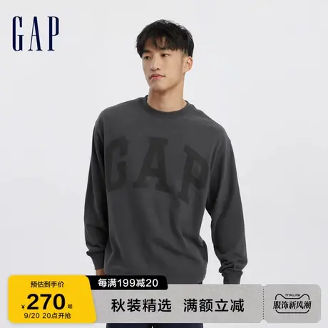 Gap男女装秋季2023新款LOGO宽松法式圈织软卫衣837400运动上衣图片