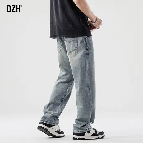 男生蓝色牛仔裤男款直筒秋季休闲裤子2023年新款潮牌直筒裤老爹裤商品大图