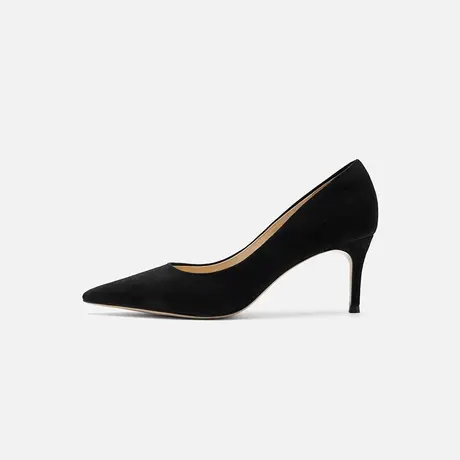 Nine West/玖熙2025年夏季新款高跟鞋女尖头绒面细跟通勤单鞋女图片