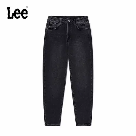 Lee商场同款24秋冬新品413标准高腰小直脚羊毛保暖黑灰色女牛仔裤图片