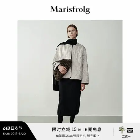 【随型外套】Marisfrolg玛丝菲尔冬绗缝撞色短款棉服外套图片