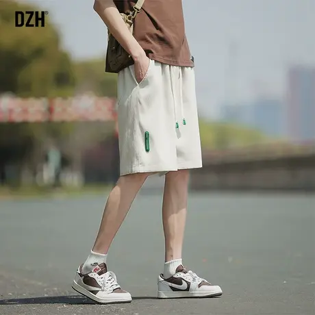 男士休闲5分短裤男夏季冰丝2025新款宽松直筒五分裤运动裤子夏装商品大图