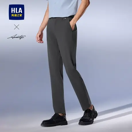 HLA/海澜之家轻商务时尚系列休闲裤2024春夏新款垂顺绅士裤子男商品大图