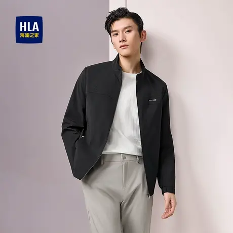 HLA/海澜之家立领夹克2025春夏新款挺括格子时尚舒适防风外套男商品大图