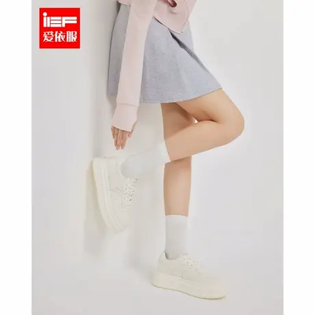 IEF/爱依服时尚女鞋2025春季新款厚底增高休闲通勤百搭小白鞋商品大图