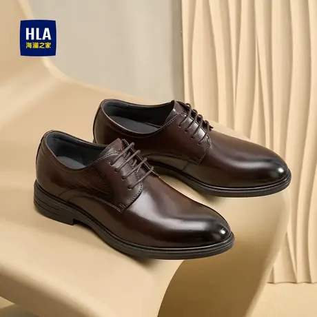 HLA/海澜之家甄呼吸系列秋季新款百搭商务德比皮鞋真皮透气男士商品大图