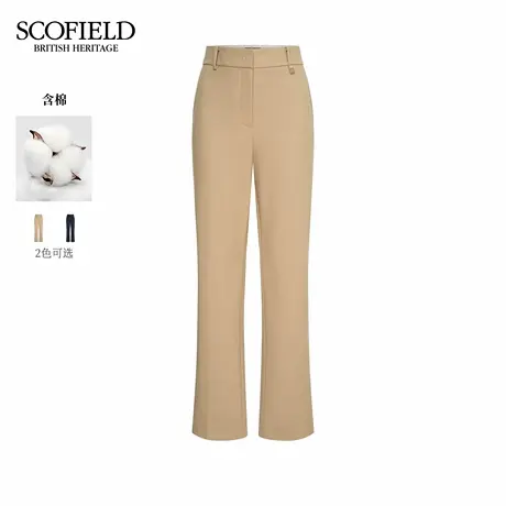 【含棉】Scofield女装职场修身西装直筒裤金属袢装饰2025秋季新品商品大图