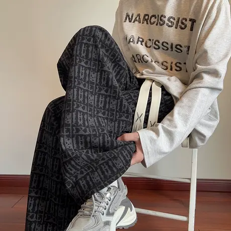 裤子男春秋季2025新款宽松直筒裤ins大码美式潮牌垂感休闲长裤子商品大图