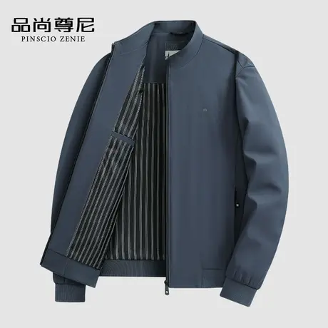 【条纹内里】男士秋装2023新款立领商务休闲通勤挺括外套爸爸装商品大图