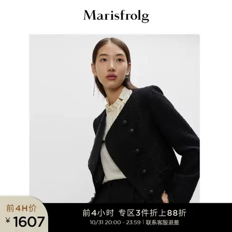 【新品首发】玛丝菲尔女装秋季新款黑色小香风短外套ACBW30048商品大图