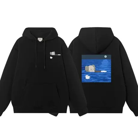 秀洛芝麻街联名连帽卫衣男秋冬款情侣宽松加绒潮牌外套上衣潮外套商品大图