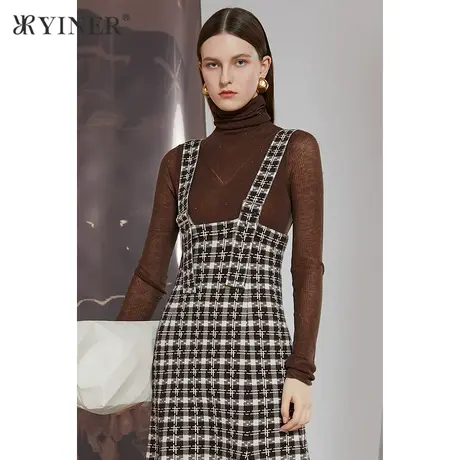 *YINER音儿女装冬季修身高领纯羊毛针织衫商品大图