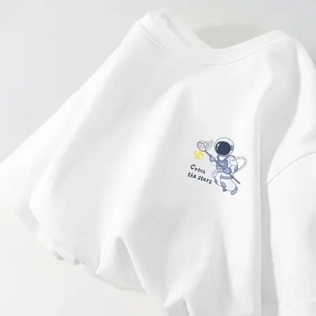 ZR真维斯白色短袖t恤女新款夏季纯棉小众设计休闲半袖上衣女ins潮商品大图