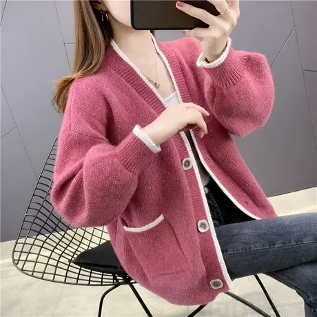 雪尼尔毛衣女2023年新款女秋季上衣韩版洋气百搭秋冬针织开衫外套图片